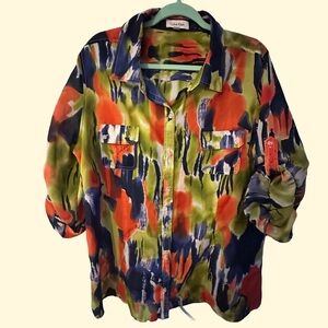 Calvin Klein Multicolor Abstract Shirt XL